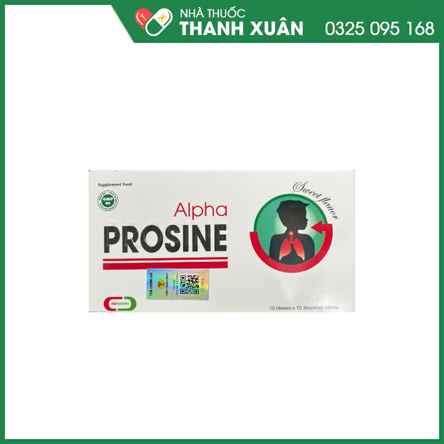 Alpha Prosine hỗ trợ giảm tình trạng viêm họng, đau họng và hỗ trợ sức khỏe đường hô hấp